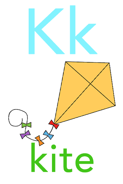 Baby ABC Flashcard - K for kite
