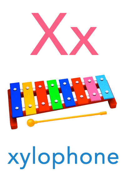 Baby ABC Flashcard X For Xylophone Baby Mozart